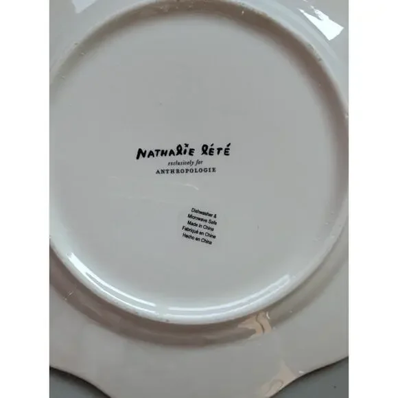 NEW Set of 4 Anthropologie Nathalie Lete Marais Stoneware Dessert Plates